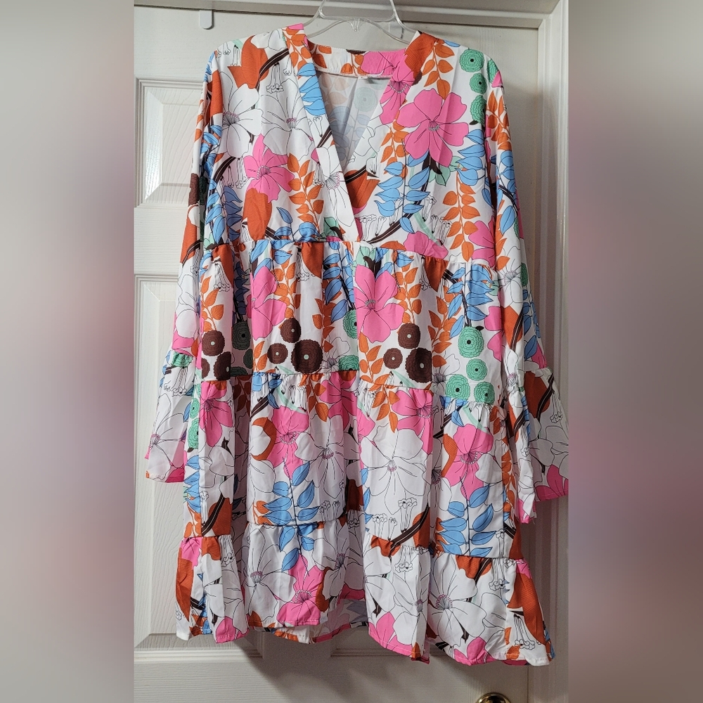 New W/O Tags Size Large. Flutter Sleeves. Polyest… - image 1